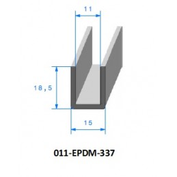 Profil 337 - Joint profilé en U caoutchouc EPDM compact