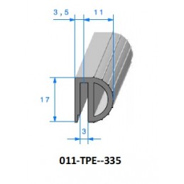 Profil 335 - Joint profilé isotherme caoutchouc TPE compact