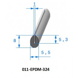 Profil 324 - Joint profilé en U caoutchouc EPDM compact